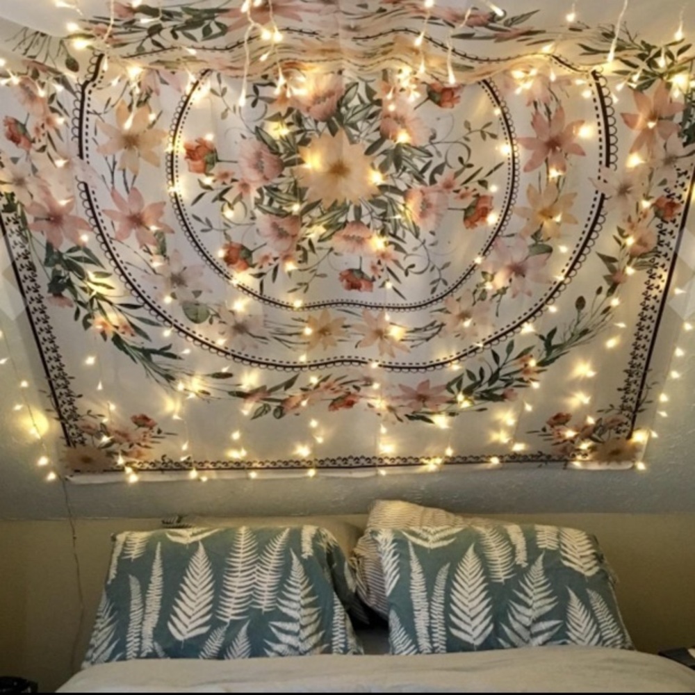 Floral Hippie Bedroom Bohemian Wall Tapestry Art - Picture 3 of 6